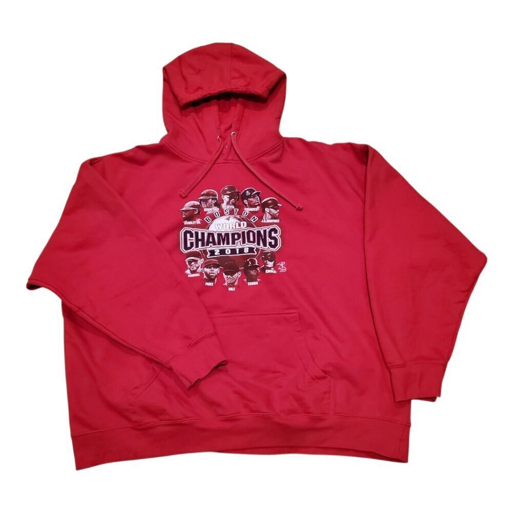 BOSTON RED SOX Hoodie Red Pullover Sweatshirt 2018 World Series Champs SZ 3XL